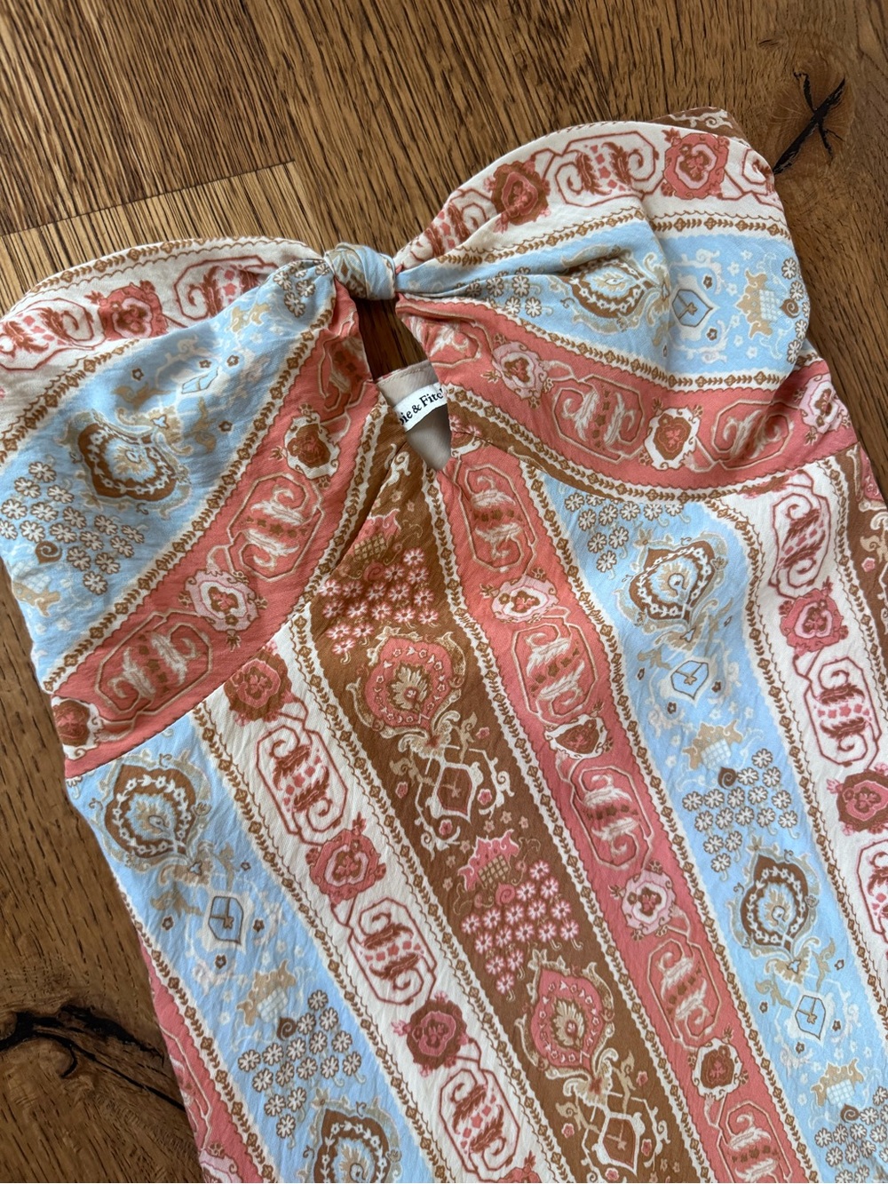 Abercrombie & Fitch Striped Paisley Maxi Dress in Blue & Brown - Picture 3 of 5